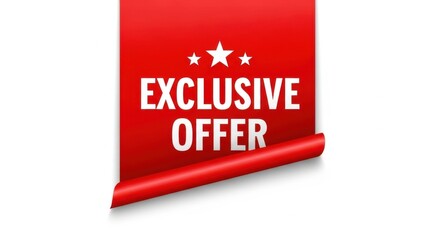 Red ribbon banner promoting a special exclusive offer