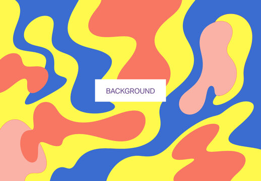 Abstract Colorful Solid Blob Shape Art Background