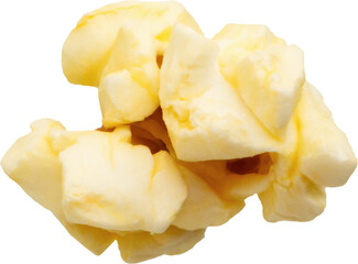 Tasty popcorn close up isolated on white background