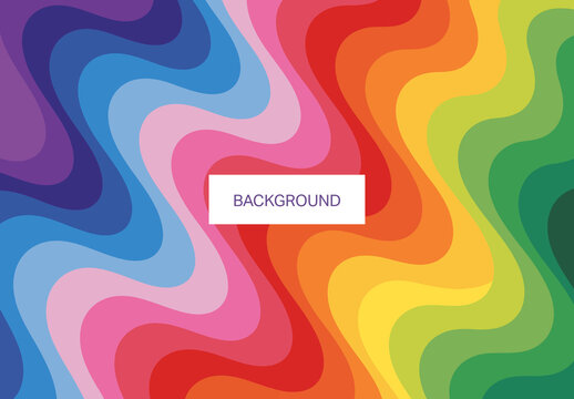 Abstract Psychedelic Rainbow Wavy Pattern Background