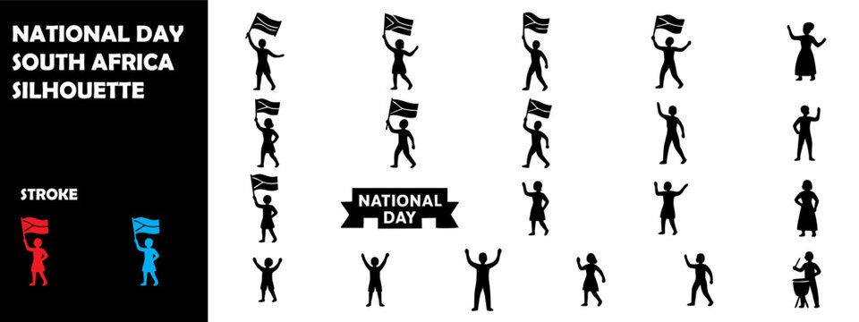 South Africa National Day Silhouette Icon &ndash; Freedom Celebration & Parade Vector