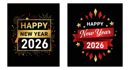 Elegant happy new year 2026 greetings with festive embellishments