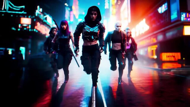crew future thug explorer group exploration city urban street dark runner athlete running people