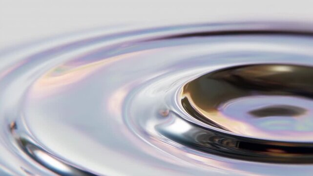 Iridescent liquid surface ripple metallic reflection smooth gradient abstract texture soft pastel glow with smooth chrome ripple and soft pastel