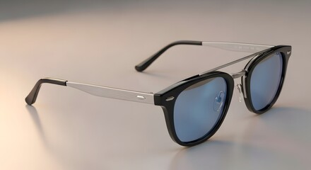 Stylish sunglasses with blue lenses and black frames for summer fashion