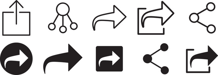 Share arrow link connection icon symbol, share, message, Social media button. Follow, heart, comment, share link, Love, speech bubble, Share, save, like and comment icon,

