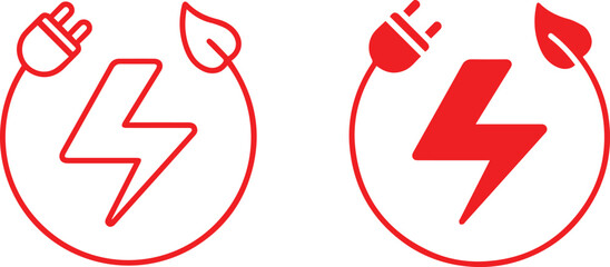 Electrical power icon symbol sign, vector illustration Lightning bolt icon set. Electric power vector isolated on white background.plug and lightning bolt pictogram. Phone charge technology concept.