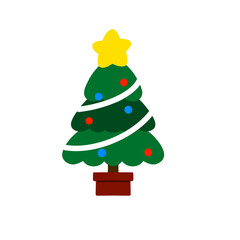 クリスマス素材｜飾り付きクリスマスツリー