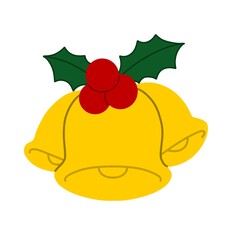 クリスマス素材｜ヒイラギとベルのイラスト