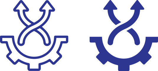 gears, arrows, mechanical symbols, abstract geometric shapes, technological icons, engineering design elements