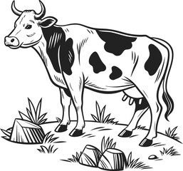Fototapeta premium cow on the grass
