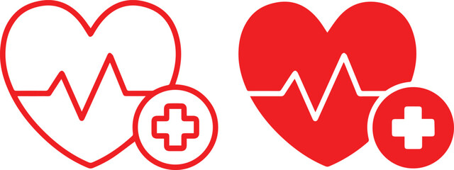 heart and heartbeat symbol heart icon with a medical cross symbol inside heart,medical symbol,black and white,minimalist,silhouette,simple shapes