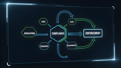 Marketer using digital marketing dashboard with charts, pie graphs, and performance data visualization
Business analytics, organization chart, and strategic planning concept in futuristic holographic 
