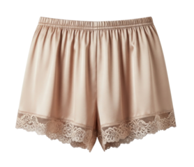 Lace trim pajama shorts pink satin women s sleepwear comfortable loungewear transparent background cutout png