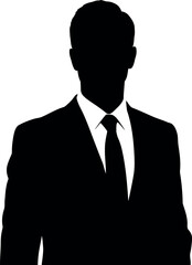 Business professional silhouette in suit and tie. generic icon.