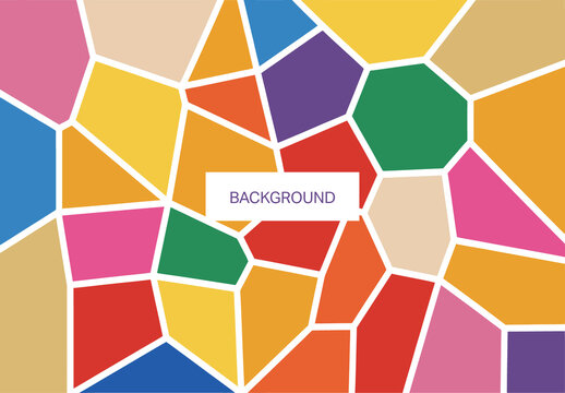 Vibrant Abstract Polygonal Stained Glass Background
