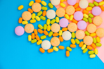 Candy on the colorful background