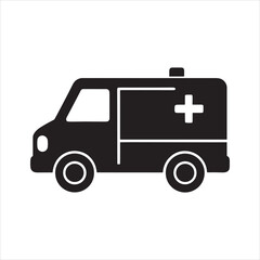 ambulance vehicle icon silhouette vector illustration