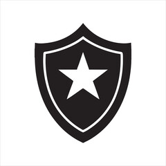  shield with star logo silhouette bold and minimal