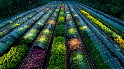 Modern eco agriculture landscape showing color variety high resolution picture