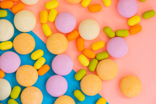 Candy on the colorful background