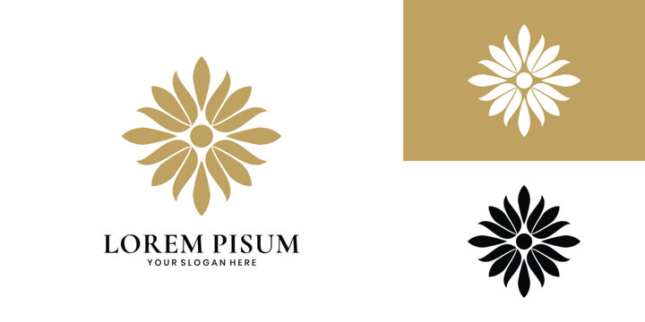 Abstract flower mandala logo vector template