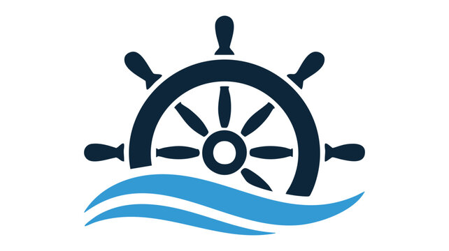 Nautical ship wheel logo design