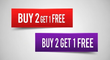 Special promotional offer buy two get one free deal