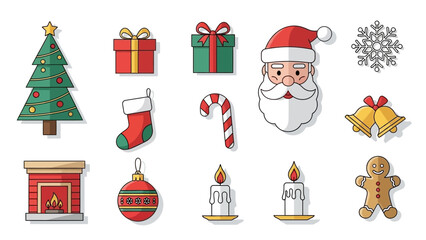 Cartoon Christmas Stickers Collection