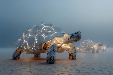 Robotic turtle concept art with futuristic details high resolution picture