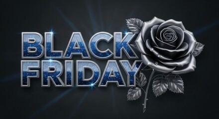 Black Friday Sale Event with Elegant Rose Design