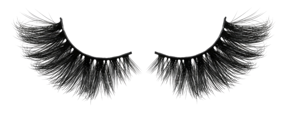 Black feather eyelashes transparent background cutout png