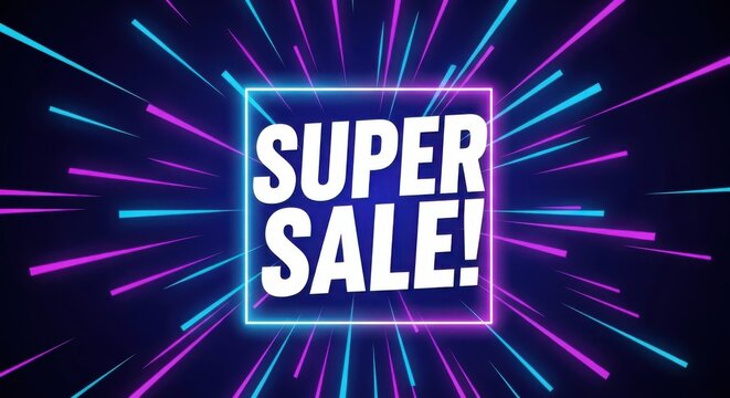 Vibrant Neon Super Sale Event Offering Amazing Discounts