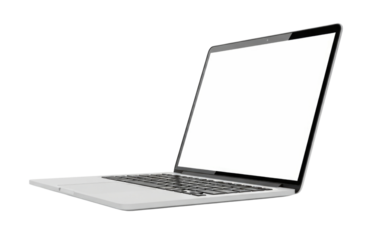 Modern laptop open transparent background cutout png