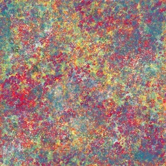 Abstract digital artwork.&nbsp;Expressionism painting style of scattered texture with a various shades of teal, turquoise, orange, red and white color