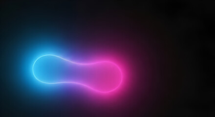 Abstract neon shape with a fluid, organic form against a gradient black backdrop