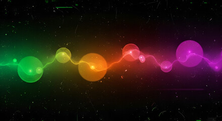 Vibrant cosmic energy wave with gradient lights on a speckled dark background
