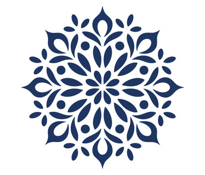 Blue ornamental mandala pattern
