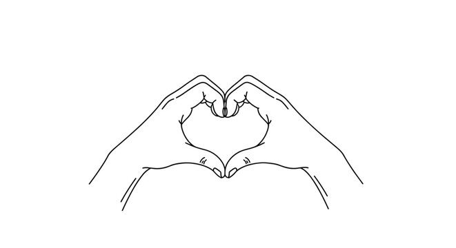 A gesture of love formed by two hands creating a heart shape with their fingers and thumbs pressed together.
