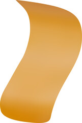 3D party confetti element. Orange ribbon