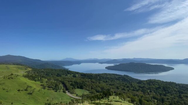 美幌峠からみた屈斜路湖のタイムラプス動画　日本　北海道