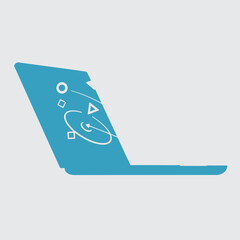 Abstract Laptop Icon Modern Technology and Digital Concepts Representation