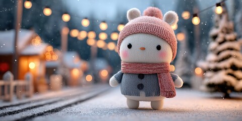 3D snowman cartoon image for Christmas decoration