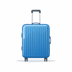 Travel suitcase isolated on white with handle and wheels, suitable for a business journey or vacation trip