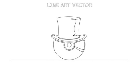 Magician top hat resting on a round disco ball or sphere