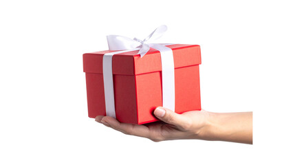 Fototapeta premium Hand Gift Christmas element with white background