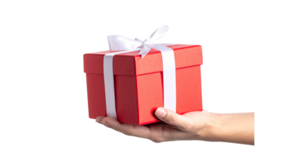 Hand Gift Christmas element with white background