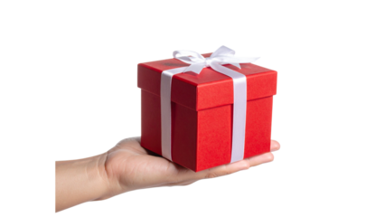 Hand Gift Christmas element with white background