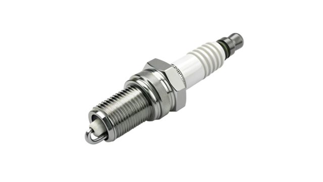 Single Spark Plug for Gasoline Engine Isolated on Transparent Background