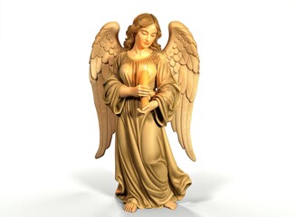 An angel with a candle for Christmas 3d-rendering